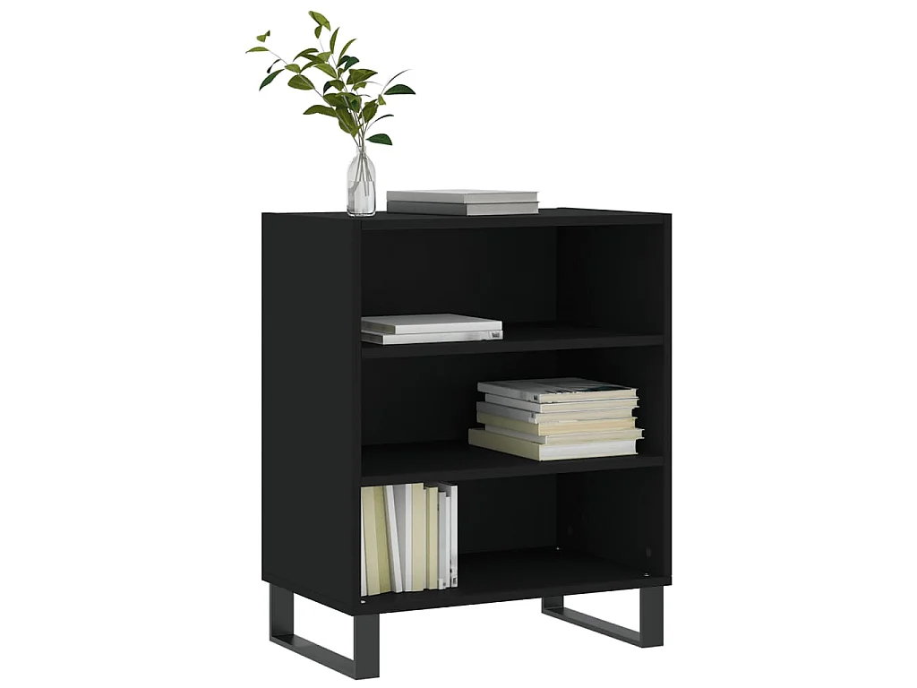 Dressoir 57x35x70 cm bewerkt hout zwart NL788075