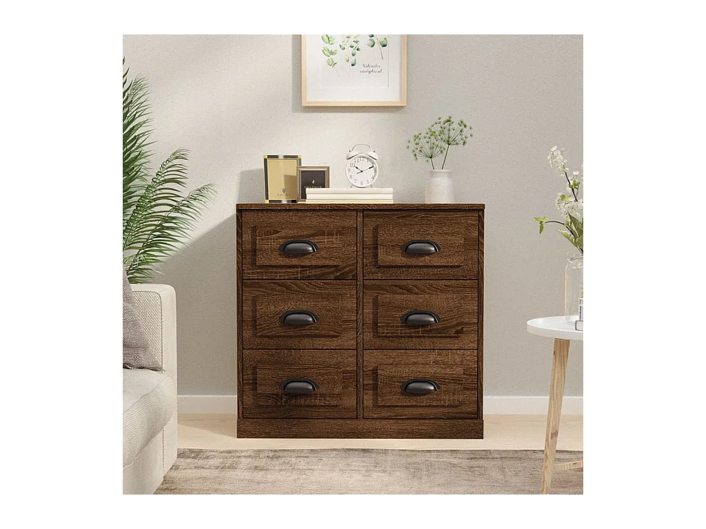 Buffet chêne marron 70x35,5x67,5 cm Bois d'ingénierie EGER26785