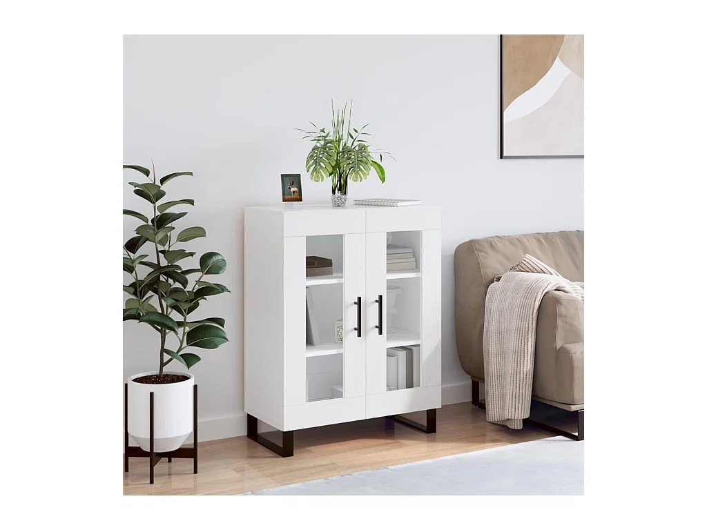 Dressoir 69,5x34x90 cm bewerkt hout wit NL316979