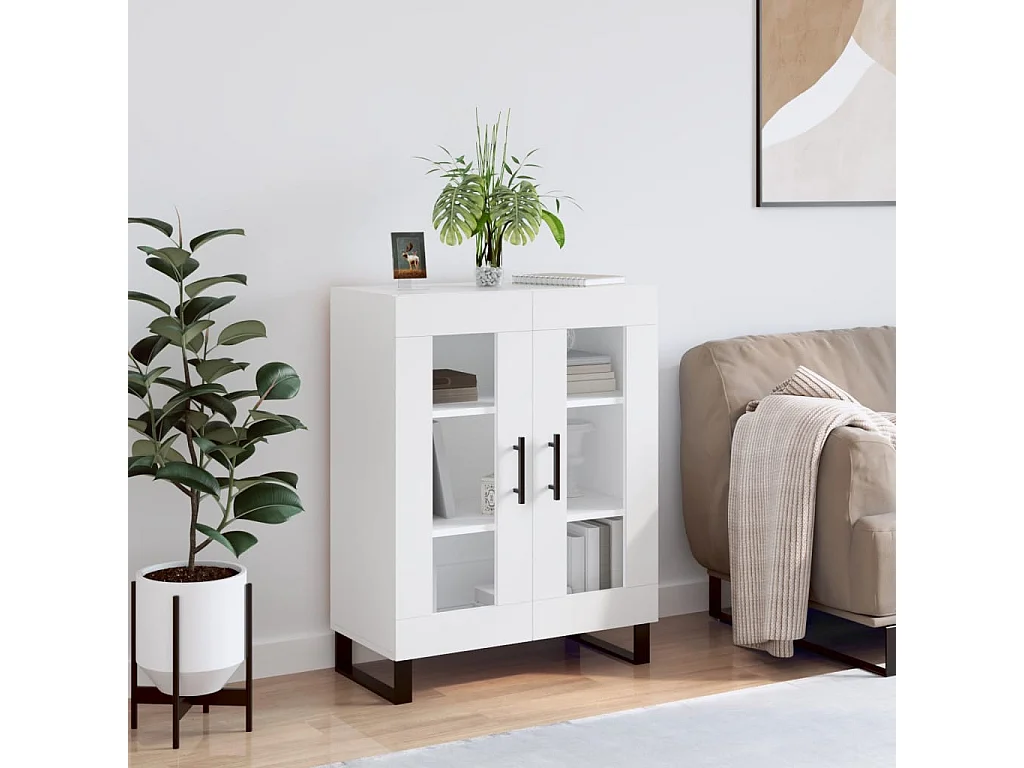 Dressoir 69,5x34x90 cm bewerkt hout wit NL316979