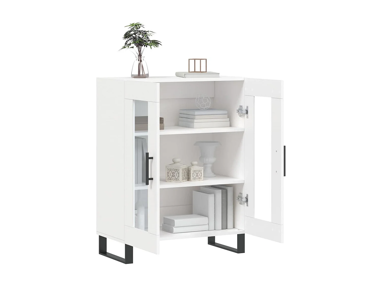 Dressoir 69,5x34x90 cm bewerkt hout wit NL316979