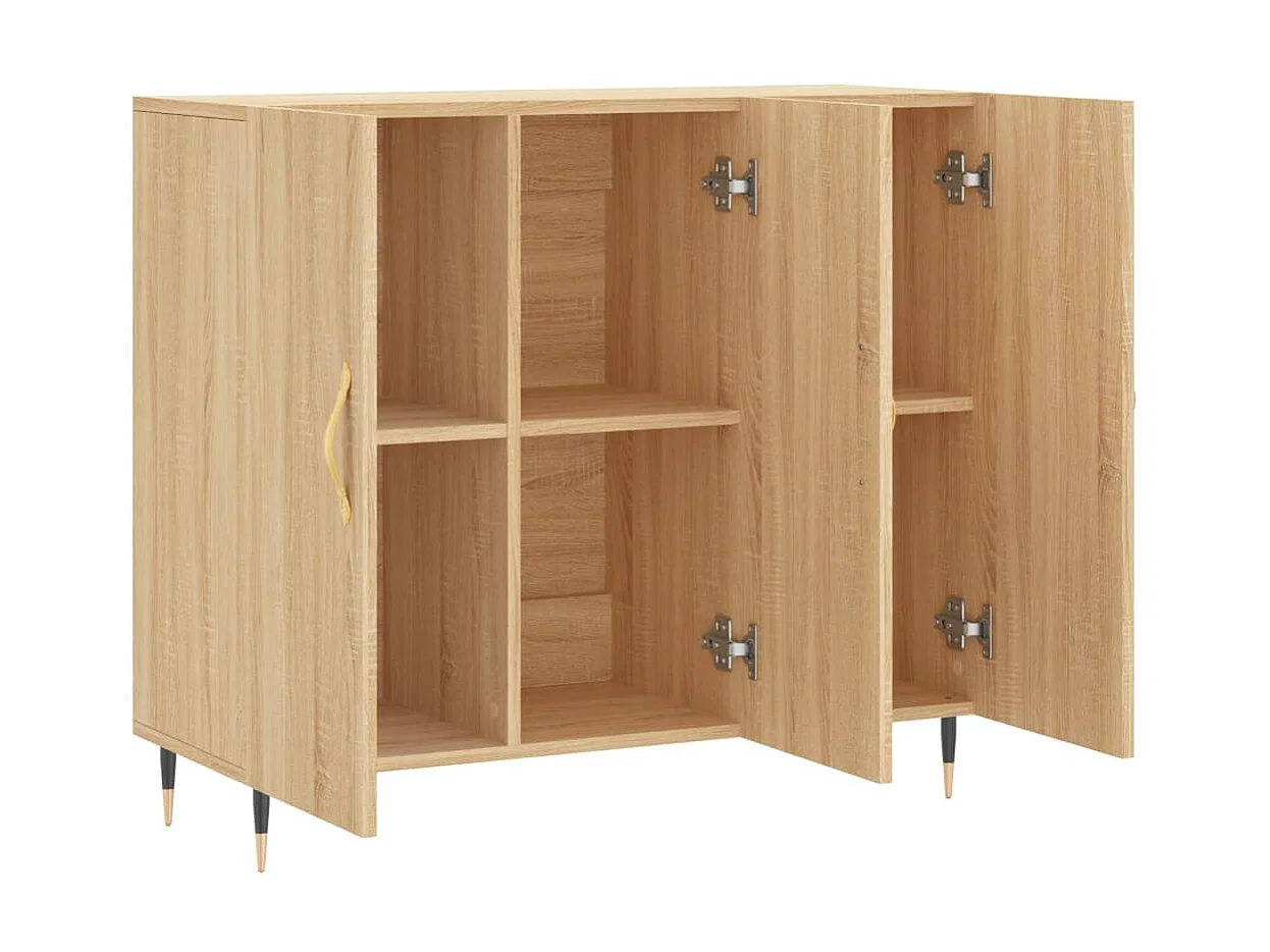 Dressoir 90x34x80 cm bewerkt hout sonoma eikenkleurig NL38628