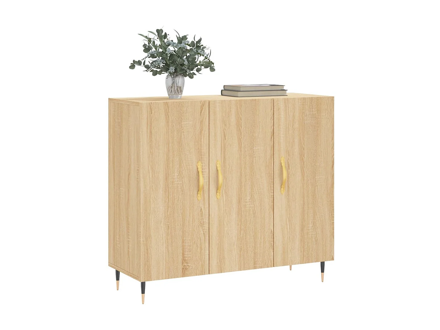 Dressoir 90x34x80 cm bewerkt hout sonoma eikenkleurig NL38628