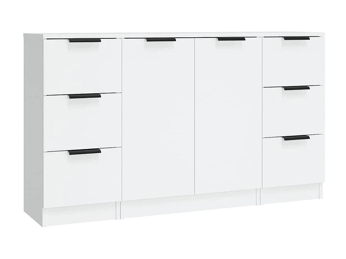 Aparadores 3 pcs madeira processada branco PT588308