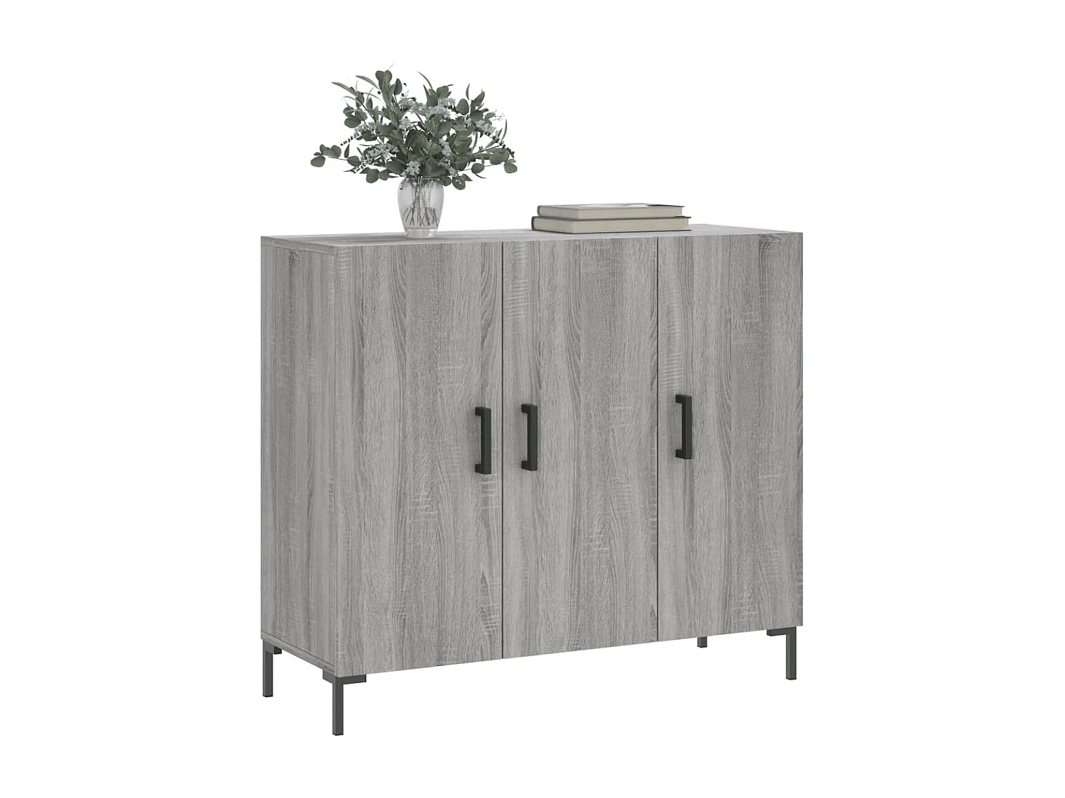 Buffet sonoma gris 90x34x80 cm bois d'ingénierie QWE58102