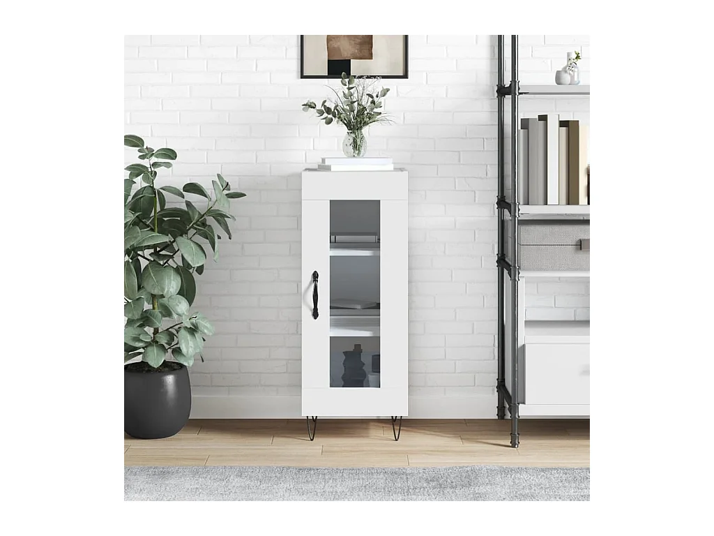 Buffet blanc 34,5x34x90 cm bois d'ingénierie QWE58977