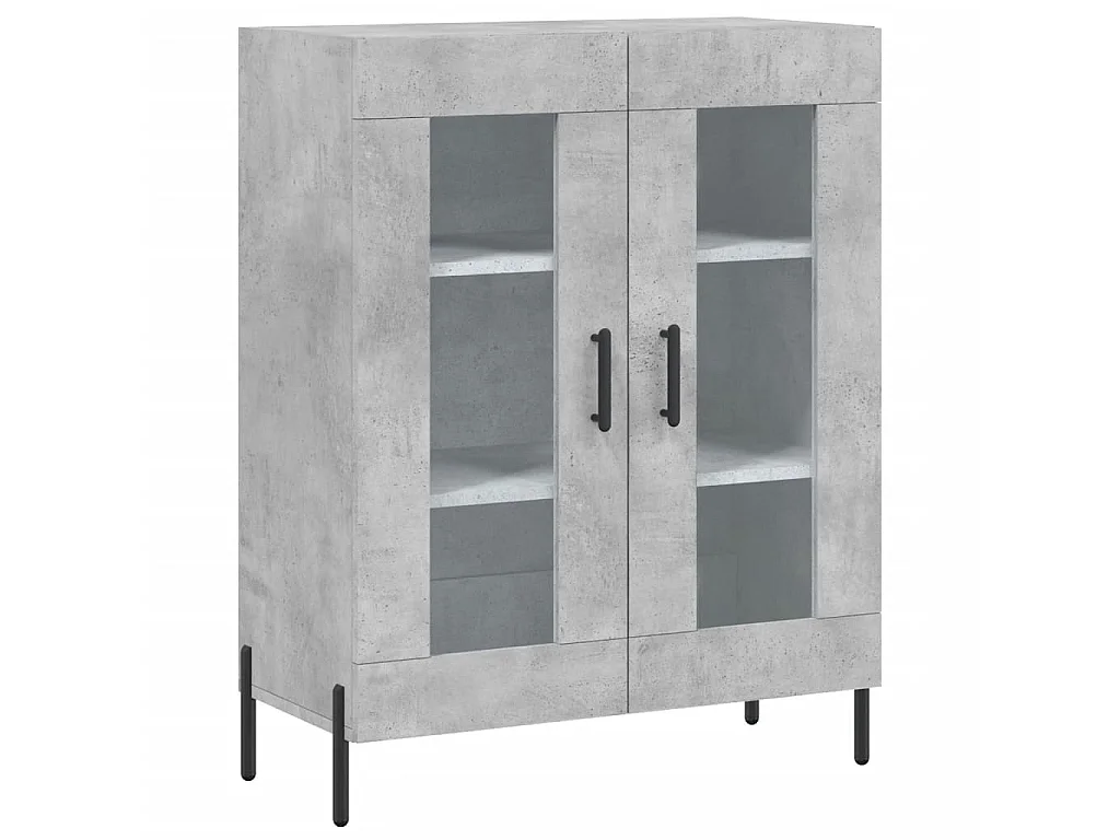 Buffet gris béton 69,5x34x90 cm bois d'ingénierie QWE54366