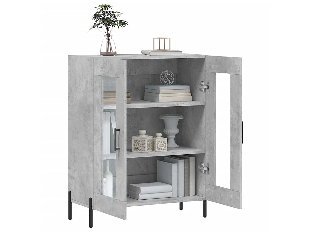 Buffet gris béton 69,5x34x90 cm bois d'ingénierie QWE54366