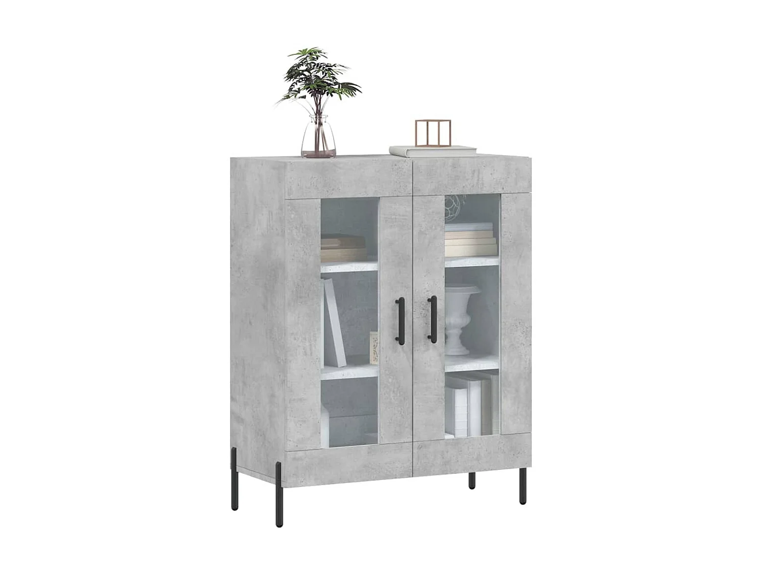 Buffet gris béton 69,5x34x90 cm bois d'ingénierie QWE54366