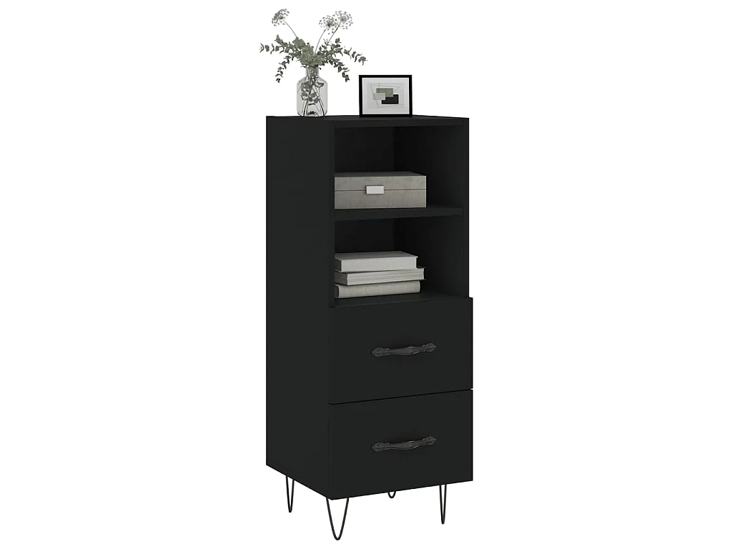 Buffet Noir 34,5x34x90 cm Bois d'ingénierie QWE60763