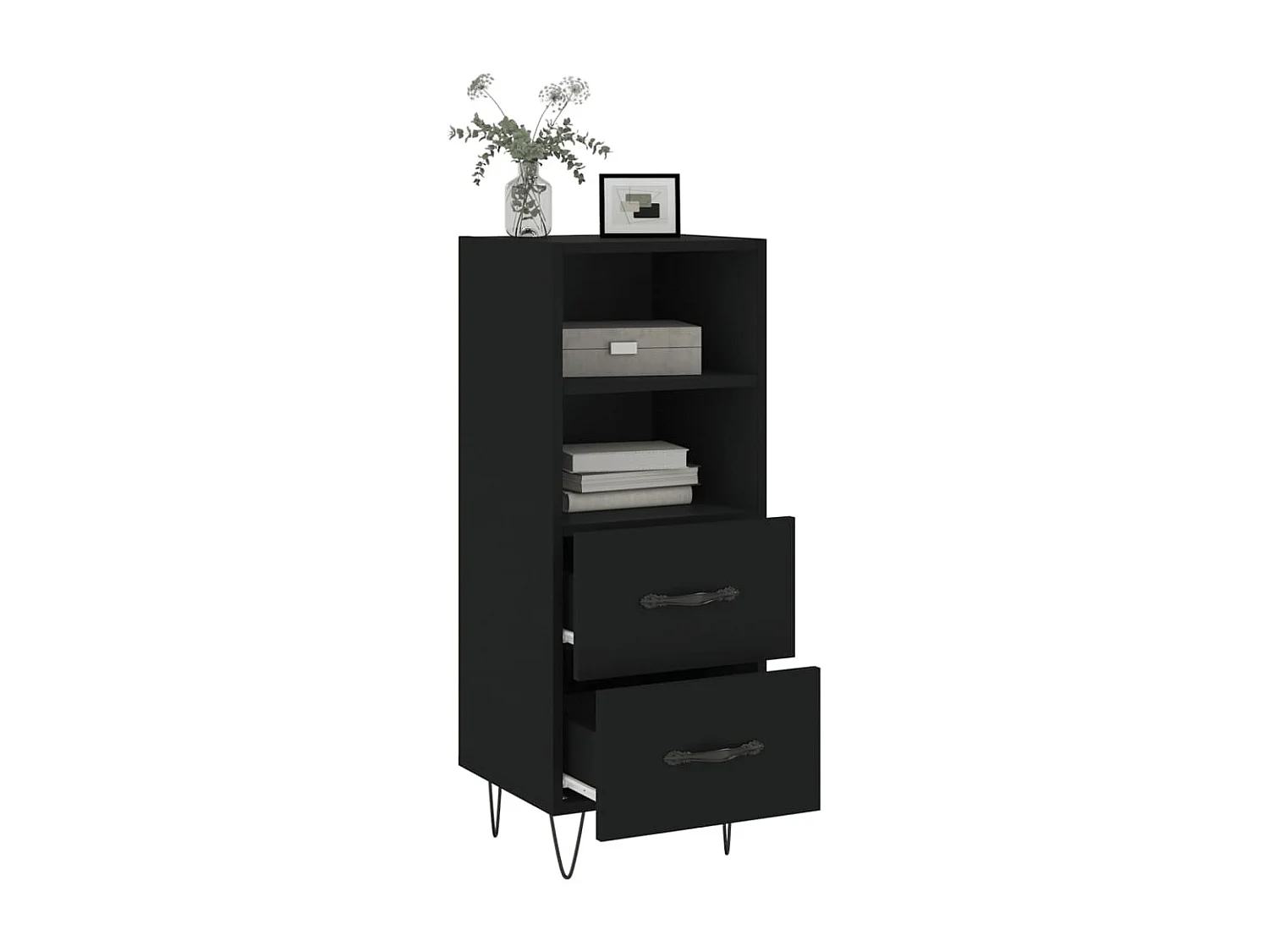 Buffet Noir 34,5x34x90 cm Bois d'ingénierie QWE60763