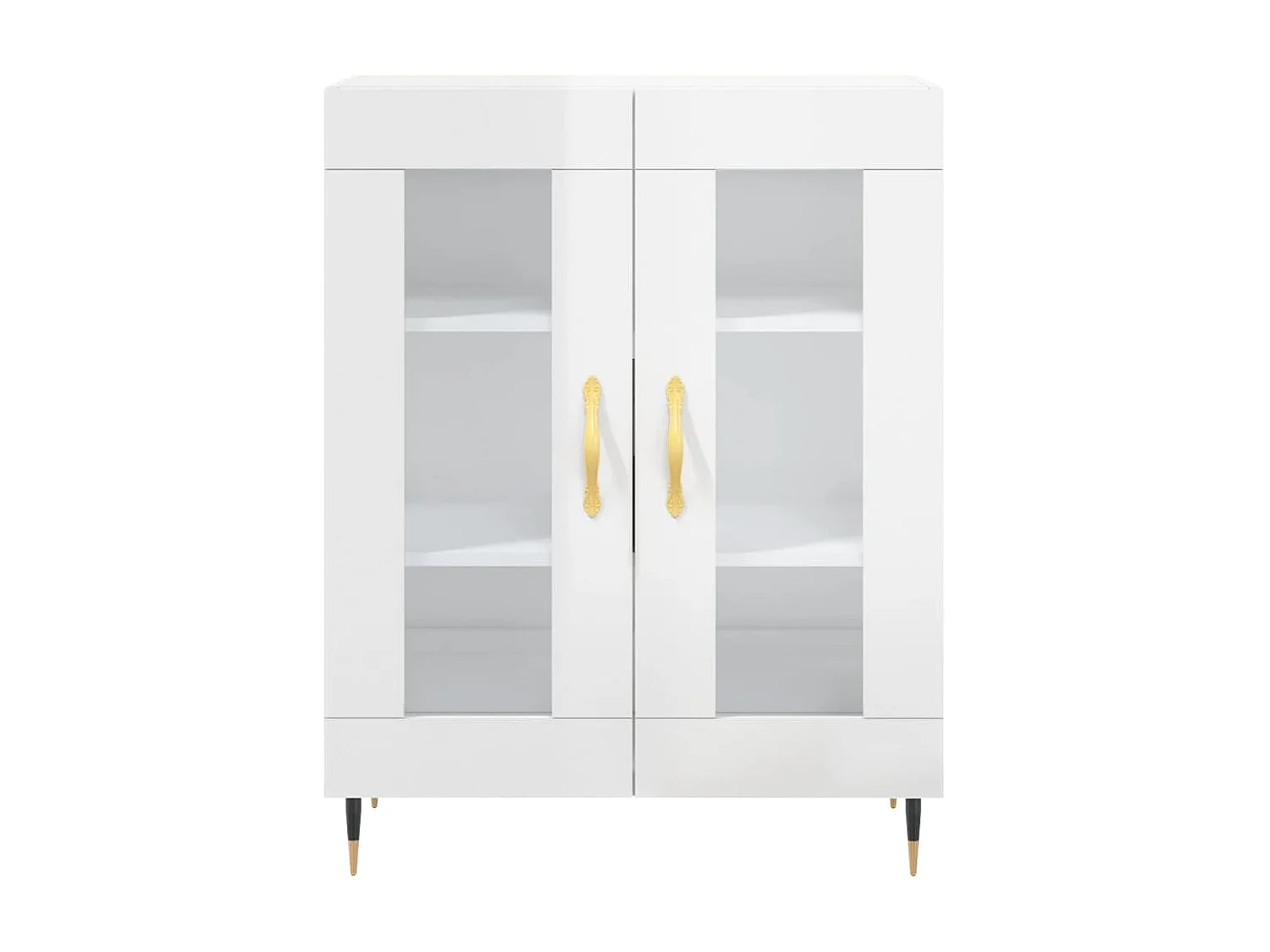 Buffet Blanc brillant 69,5x34x90 cm Bois d'ingénierie QWE43608