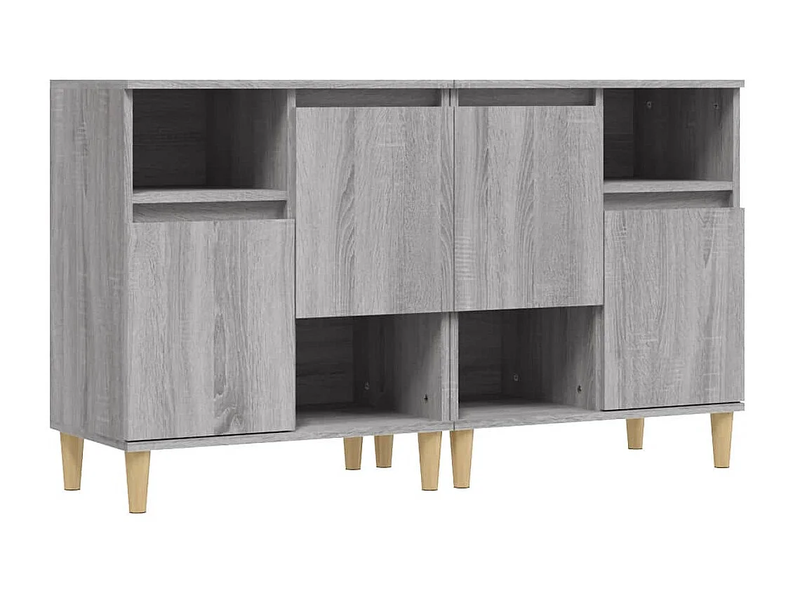 Aparadores 2 uds madera contrachapada gris Sonoma 60x35x70 cm ES91387