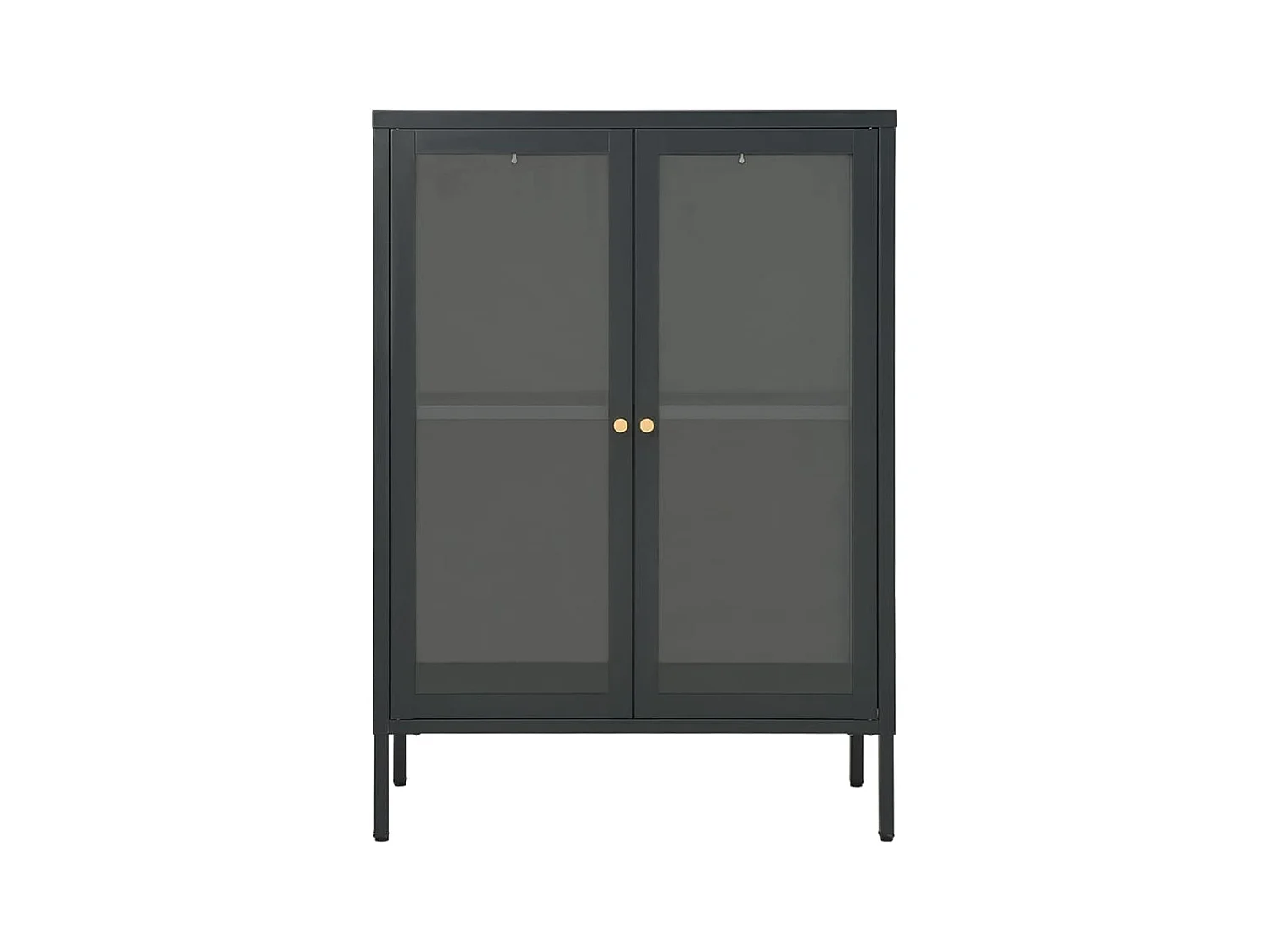 Aparador de acero y vidrio gris antracita 75x35x105 cm ES32465