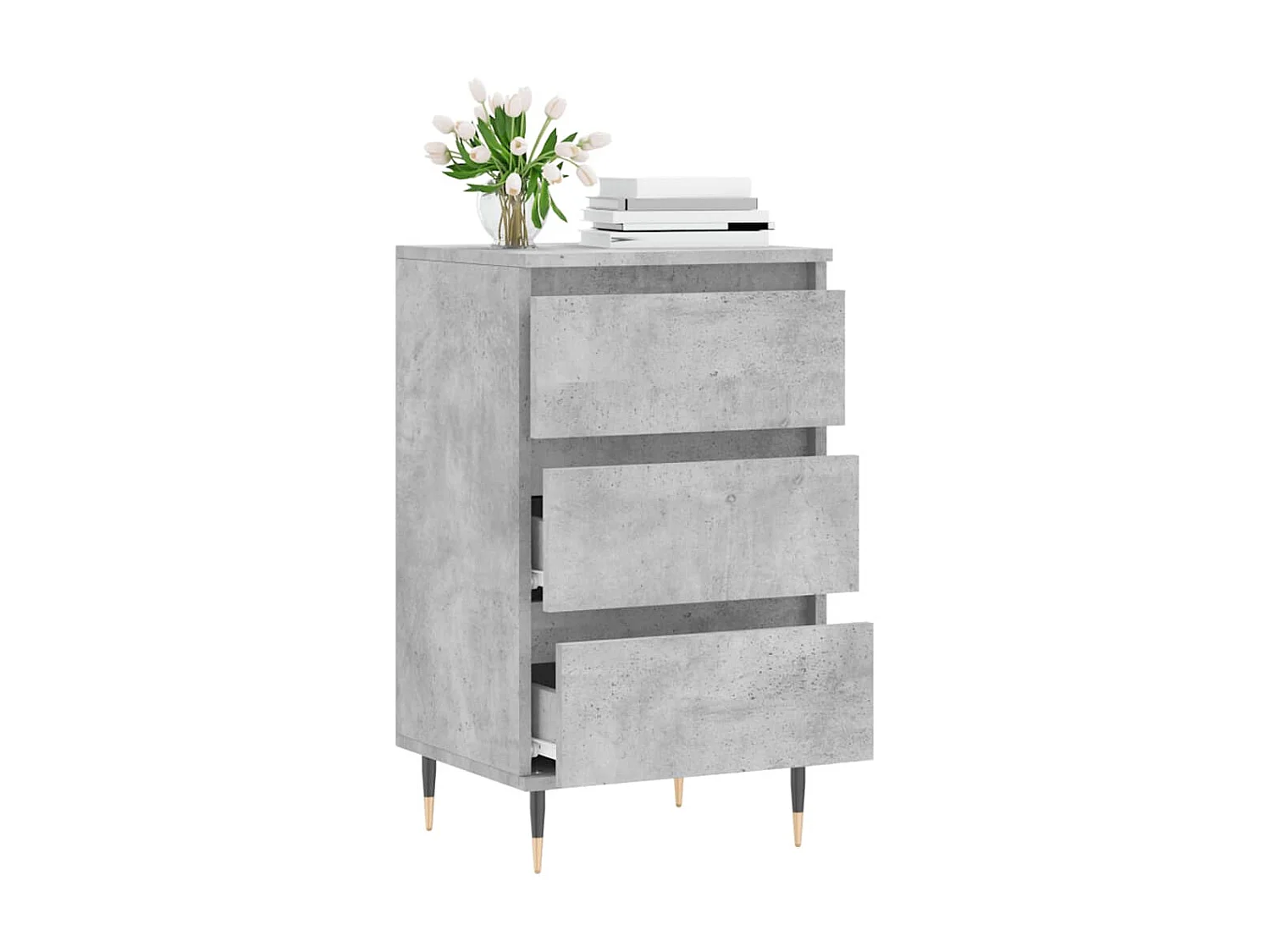Buffet gris béton 40x35x70 cm bois d'ingénierie QWE49469