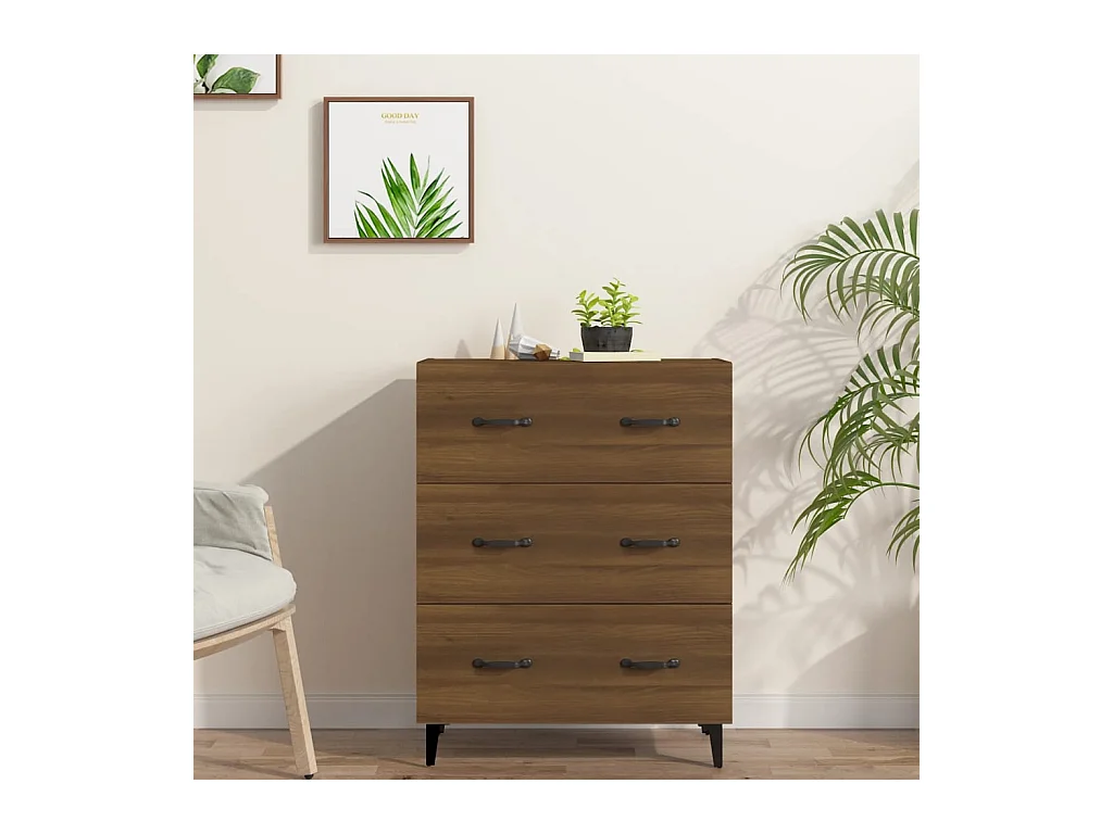 Buffet chêne marron 69,5x34x90 cm bois d'ingénierie EGER41899