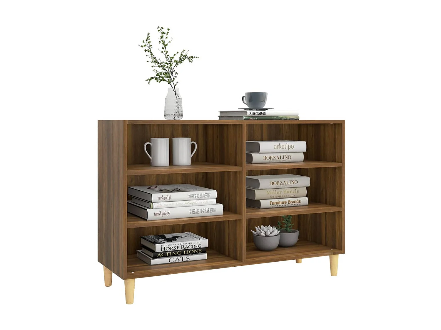 Aparador de madera de ingeniería marrón roble 103,5x35x70 cm ES72214