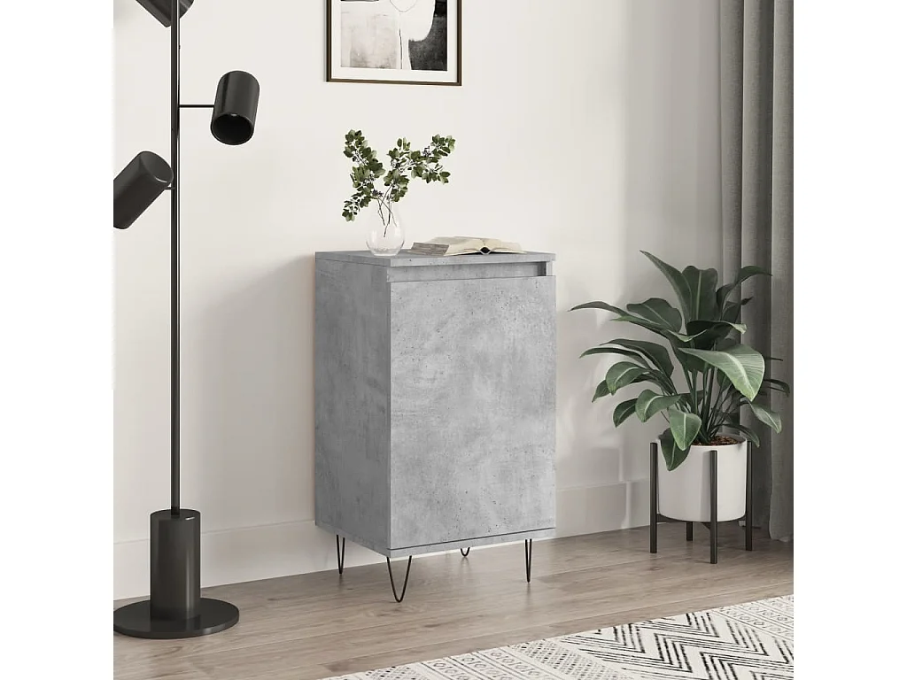 Buffet gris béton 40x35x70 cm bois d'ingénierie QWE99415