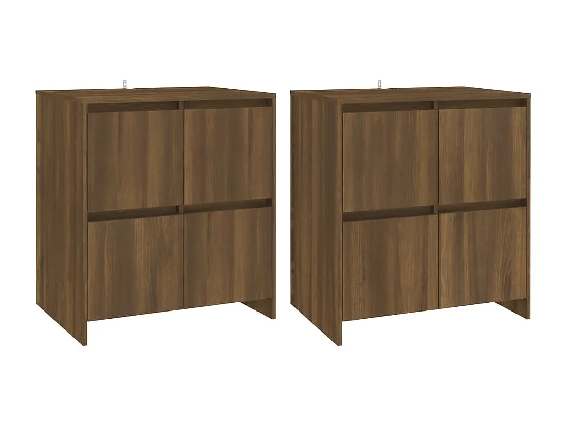 Buffets 2 pcs Chêne marron 70x41x75 cm Aggloméré EGER89346