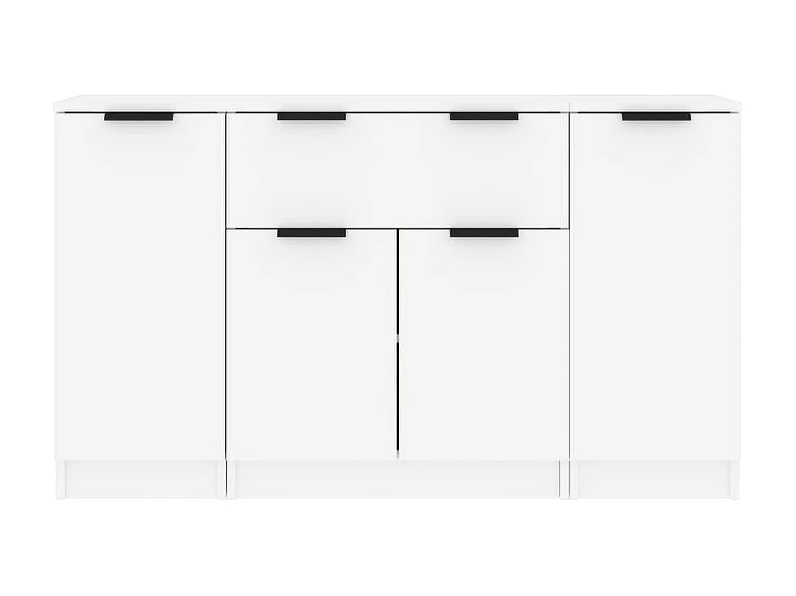 Aparadores 3 pcs madeira processada branco PT633803