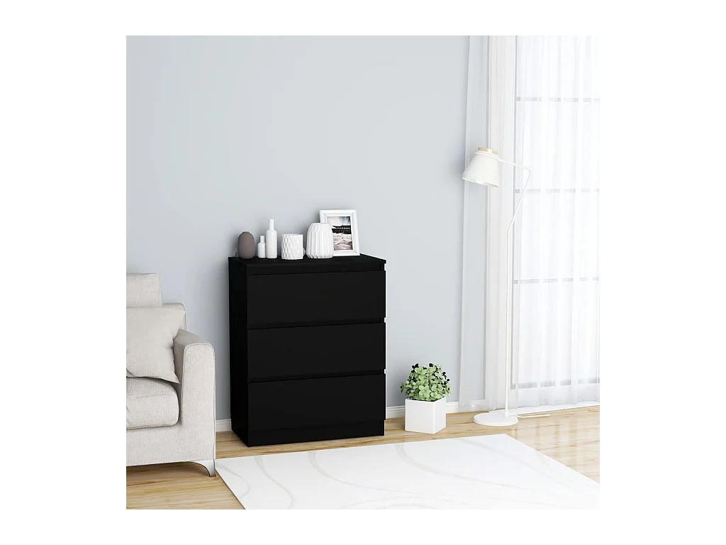 Buffet Noir 60x35x76 cm Bois d'ingénierie EGER77963