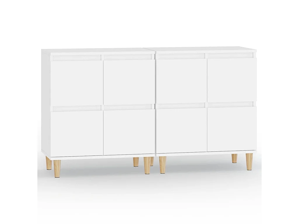Aparadores 2 uds madera contrachapada blanco 60x35x70 cm ES76954