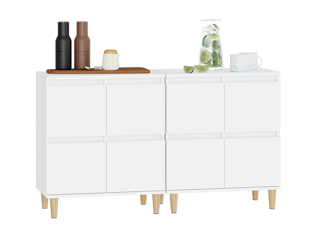 Buffets 2 pcs blanc 60x35x70 cm bois d'ingénierie EGER20082