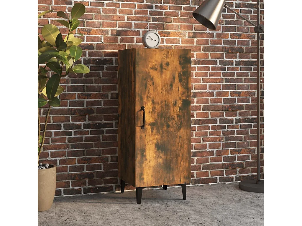 Dressoir 34,5x34x90 cm bewerkt hout gerookt eikenkleurig NL32766