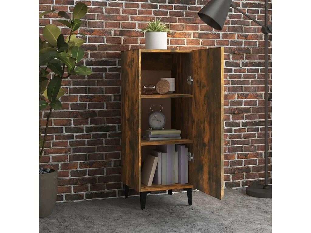 Dressoir 34,5x34x90 cm bewerkt hout gerookt eikenkleurig NL32766