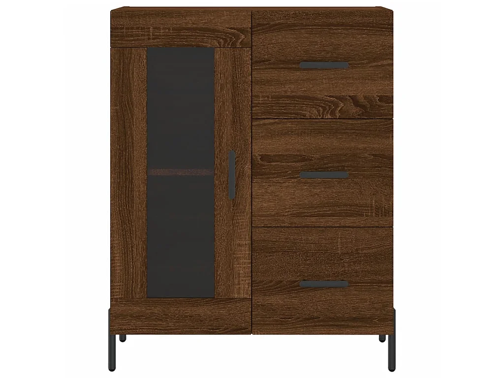 Buffet chêne marron 69,5x34x90 cm bois d'ingénierie QWE32035
