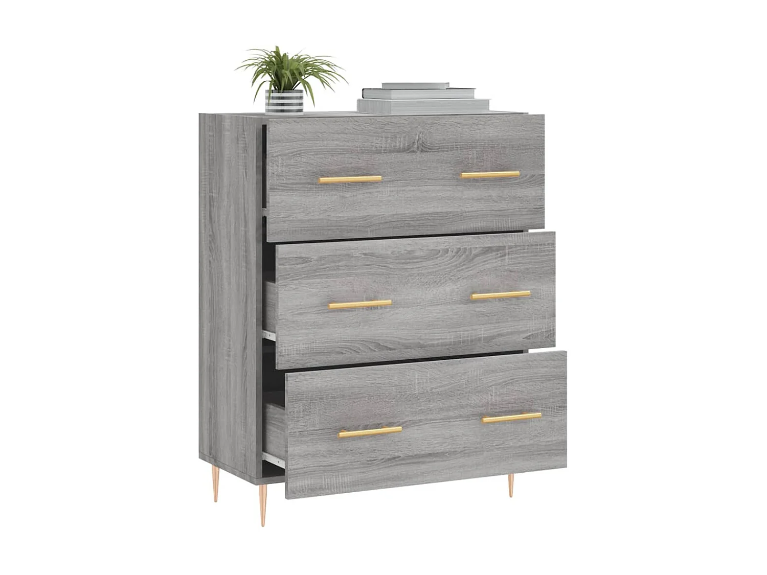 Dressoir 69,5x34x90 cm bewerkt hout grijs sonoma eikenkleurig NL882782