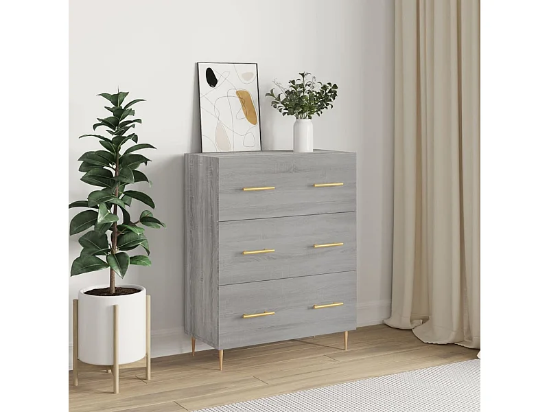 Dressoir 69,5x34x90 cm bewerkt hout grijs sonoma eikenkleurig NL882782