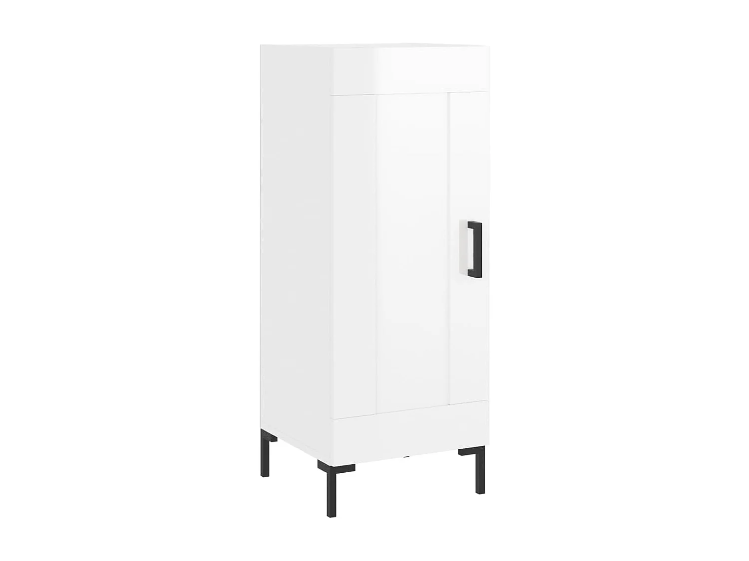 Buffet Blanc brillant 34,5x34x90 cm Bois d'ingénierie QWE75194