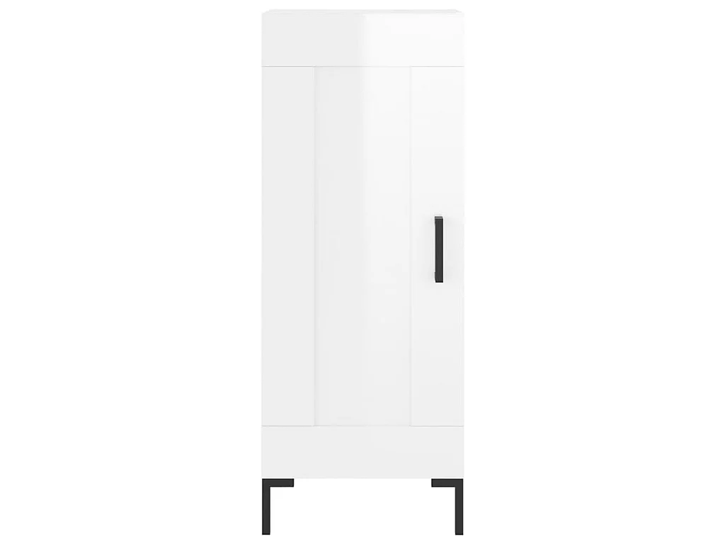 Buffet Blanc brillant 34,5x34x90 cm Bois d'ingénierie QWE75194