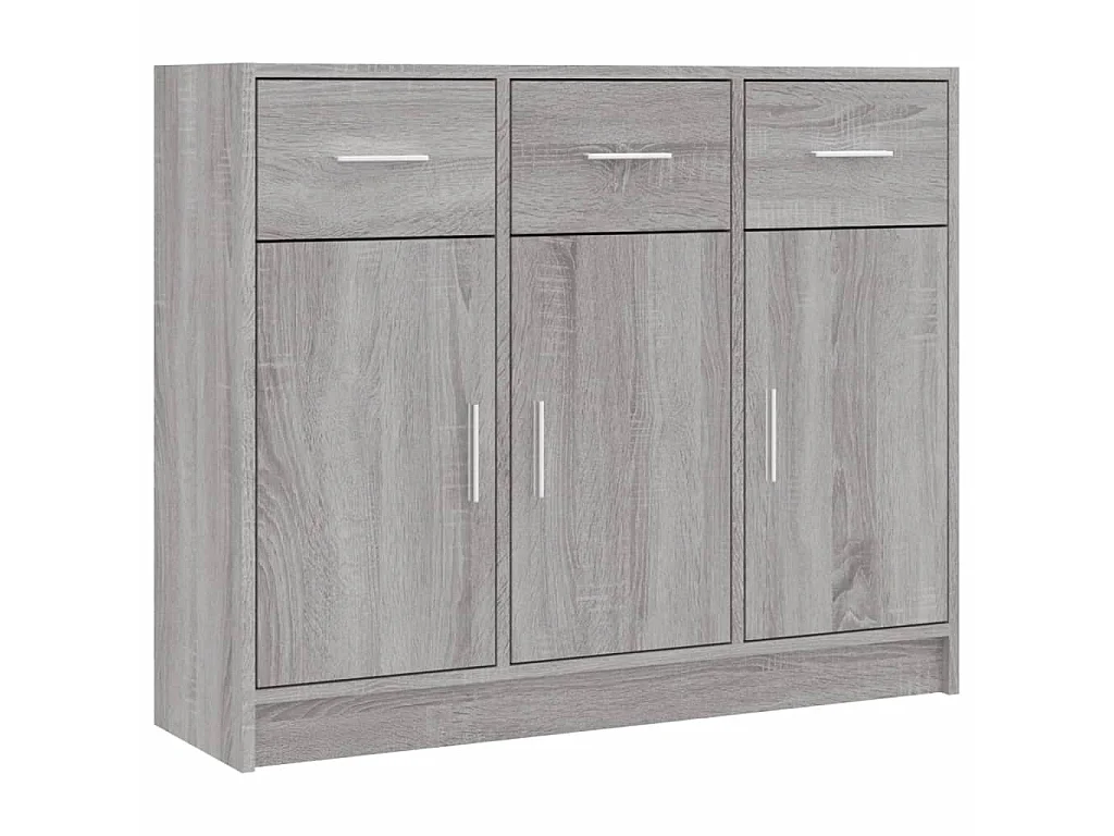 Buffet sonoma gris 91x28x75 cm bois d'ingénierie QWE97509