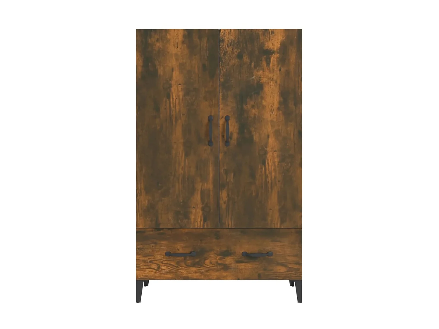 Hoge kast 70x31x115 cm bewerkt hout gerookt eikenkleurig NL49523