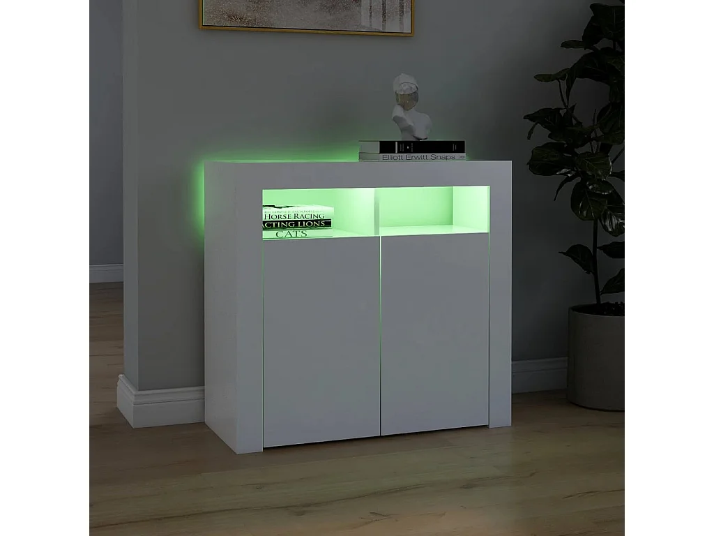 Dressoir met LED-verlichting 80x35x75 cm wit NL922671