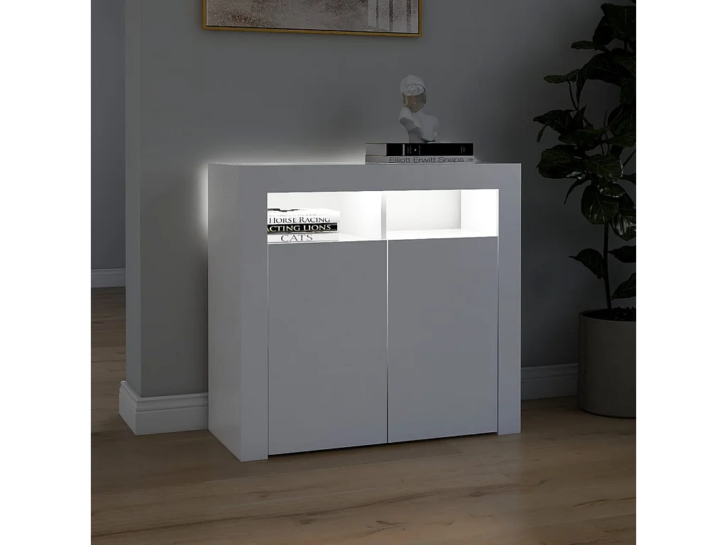 Dressoir met LED-verlichting 80x35x75 cm wit NL922671