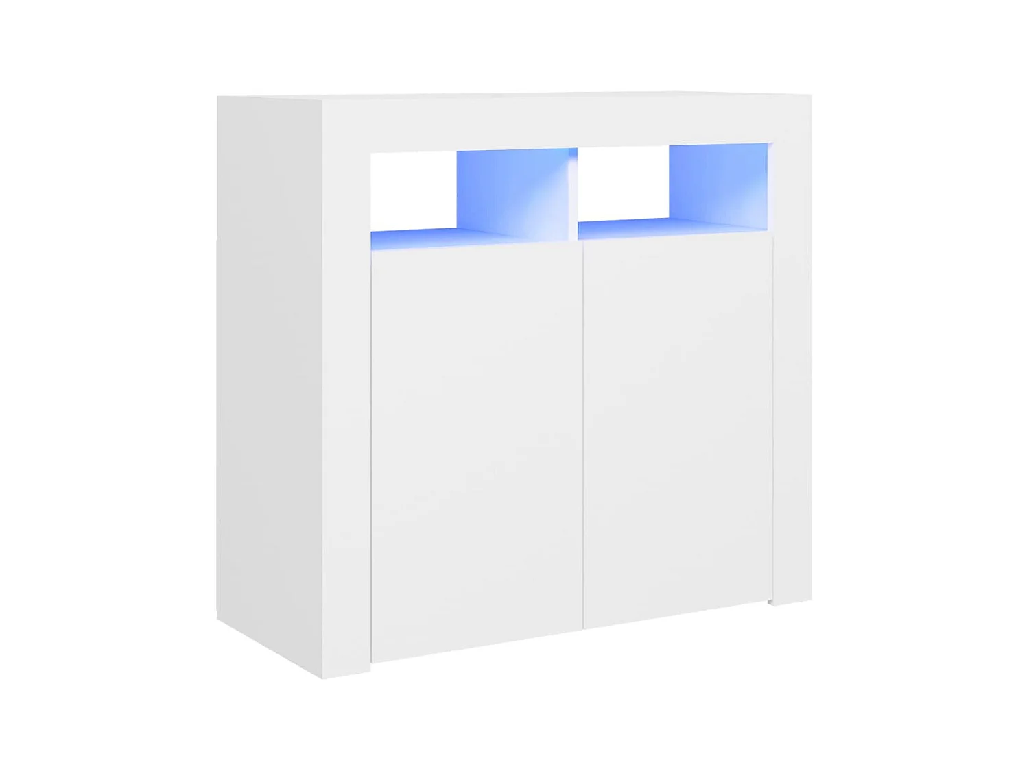Aparador con luces LED gris brillante 80x35x75 cm ES86232