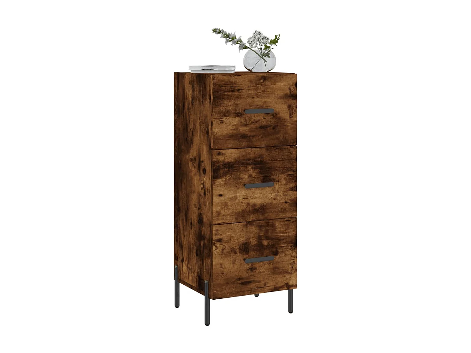 Buffet Chêne fumé 34,5x34x90 cm Bois d'ingénierie QWE66285
