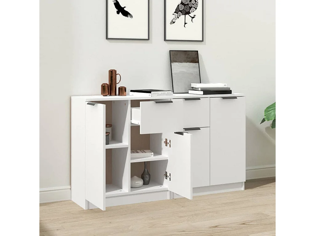 Aparadores 2 pcs 60x30x70 cm derivados de madeira branco PT258513