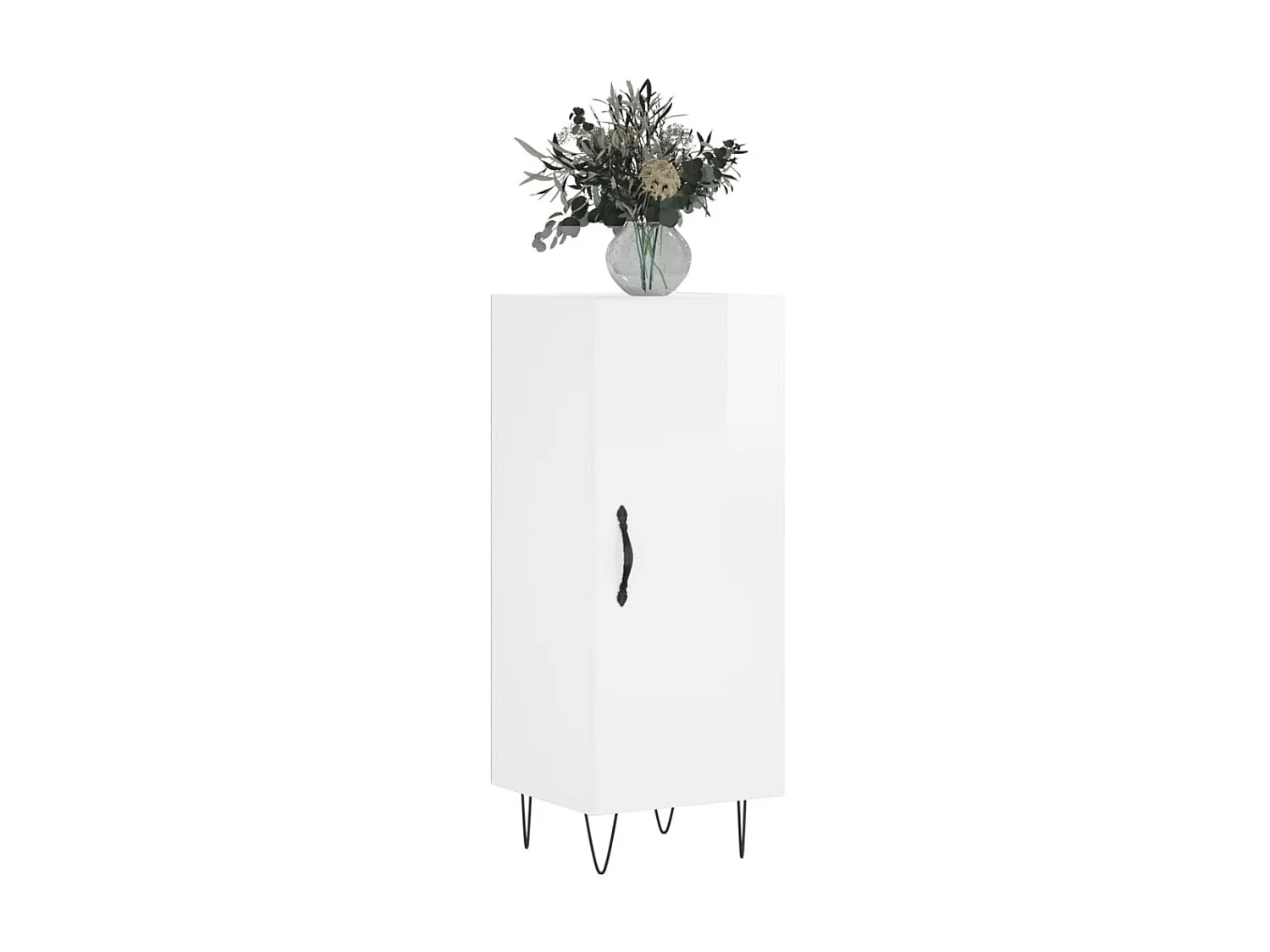 Buffet Blanc brillant 34,5x34x90 cm Bois d'ingénierie QWE35525