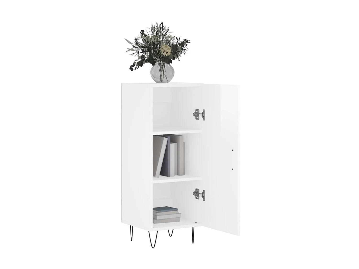 Buffet Blanc brillant 34,5x34x90 cm Bois d'ingénierie QWE35525