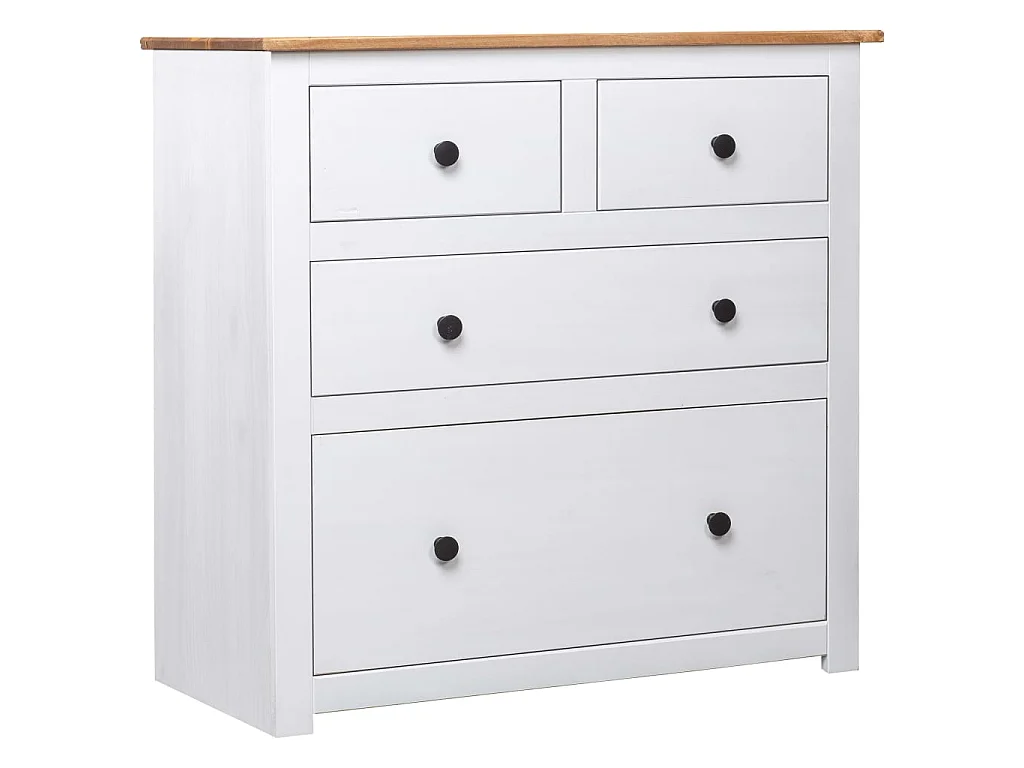 Aparador 80x40x83 cm madeira de pinho Panama branco PT504565