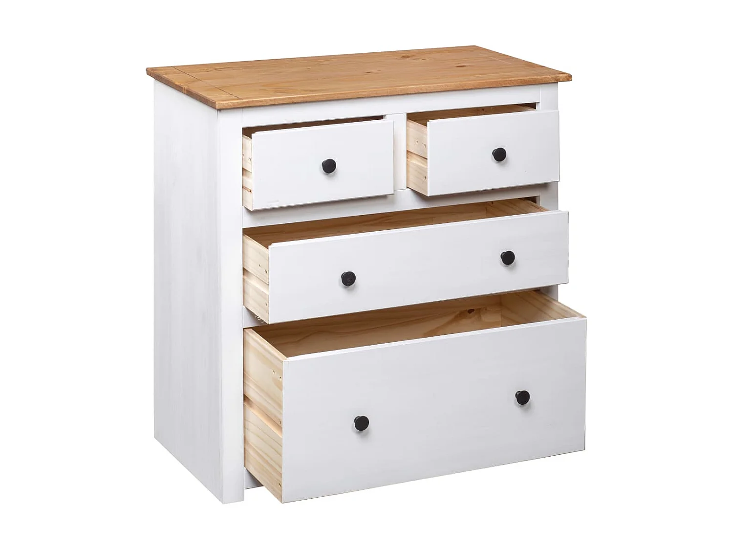 Buffet Blanc 80x40x83 cm Pin Gamme Panama EGER12424