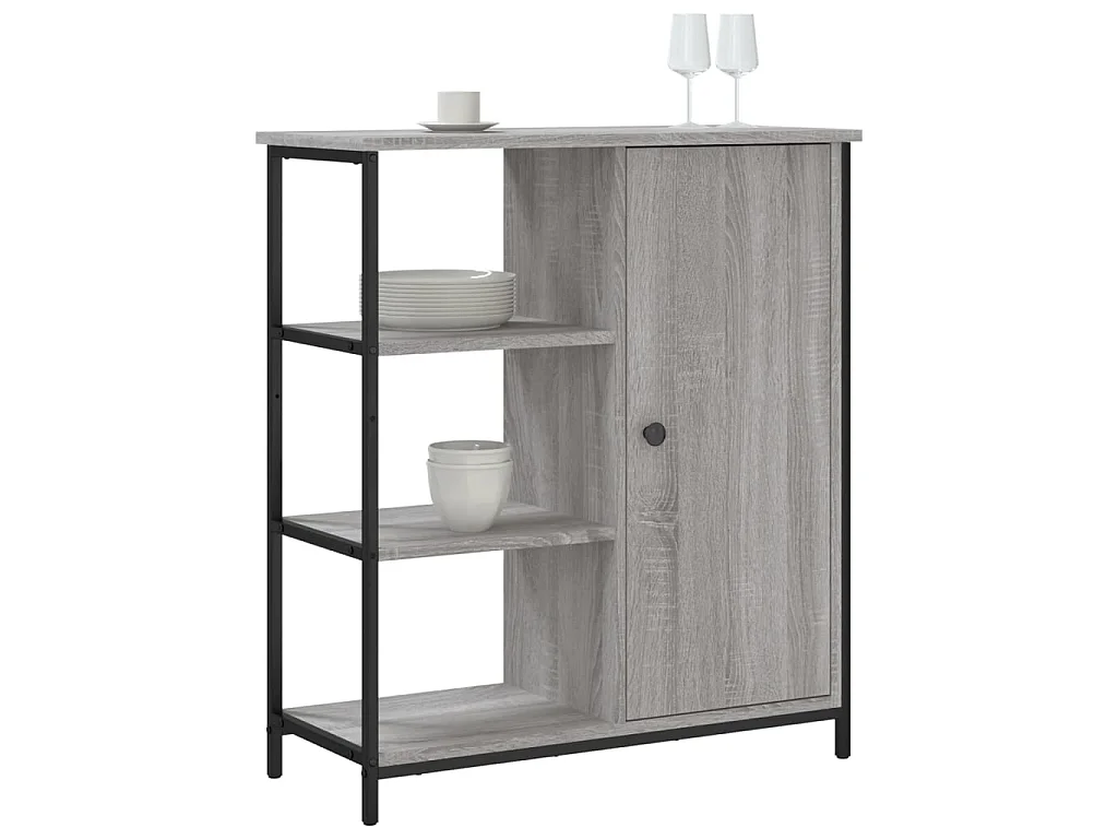Dressoir 70x30x80 cm bewerkt hout grijs sonoma NL858052