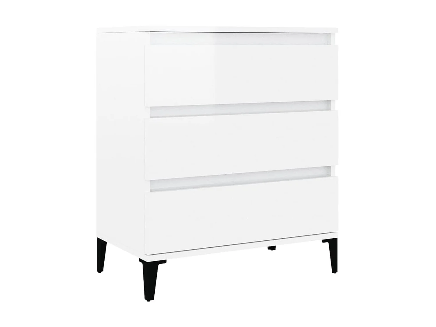 Buffet Blanc brillant 60x35x70 cm Bois d'ingénierie EGER34765