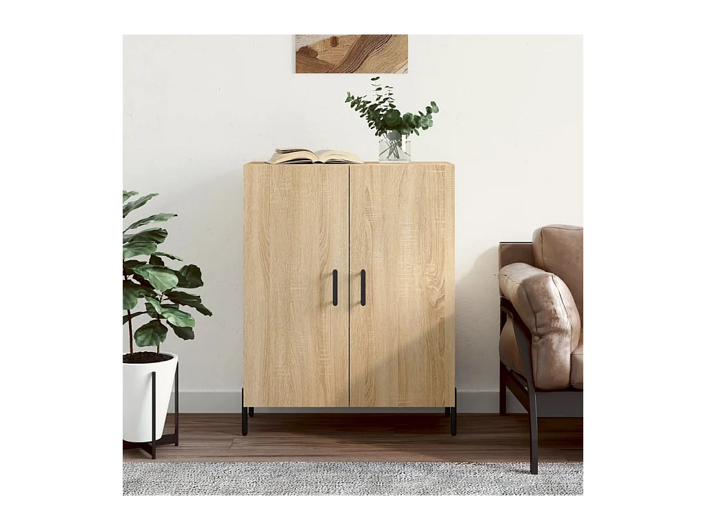 Buffet chêne sonoma 69,5x34x90 cm bois d'ingénierie QWE92959