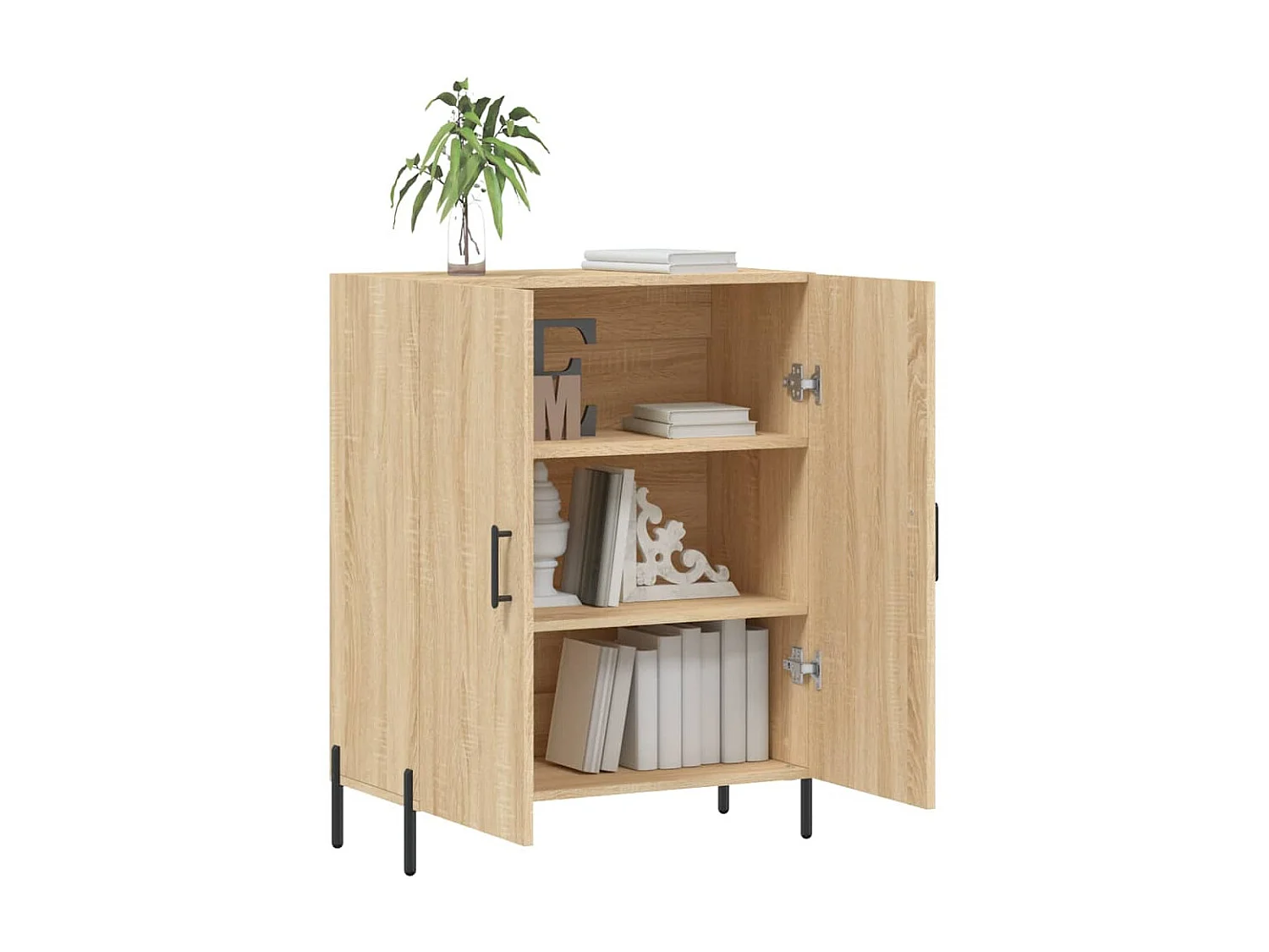 Buffet chêne sonoma 69,5x34x90 cm bois d'ingénierie QWE92959