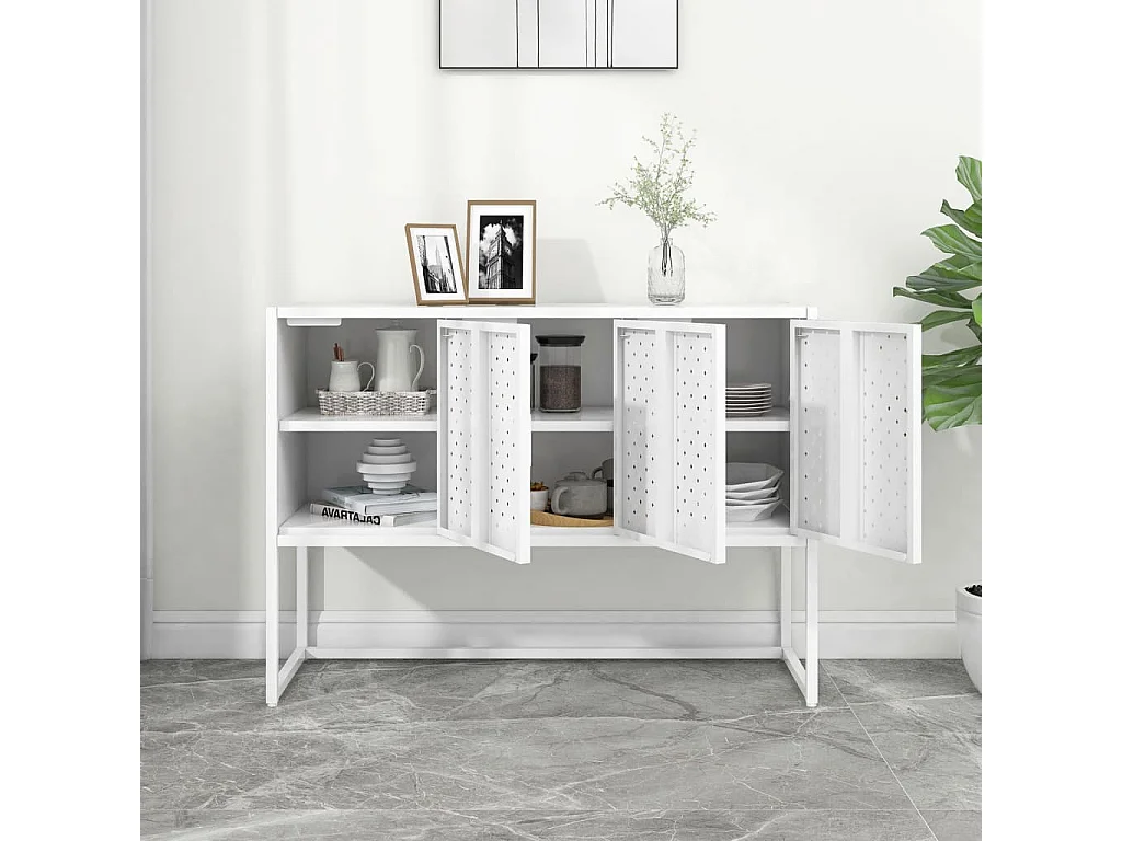 Aparador 105x35x75 cm aço branco PT828814